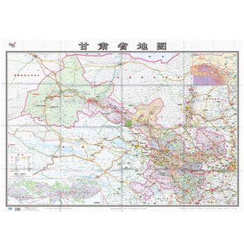 2022年 甘肃省地图（盒装折叠）-中国分省系列地图 尺寸：1.068米*0.749米