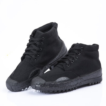 解放鞋男 解放鞋黑色高帮男女式鞋工地耐磨劳保胶鞋女帆布军训农田鞋