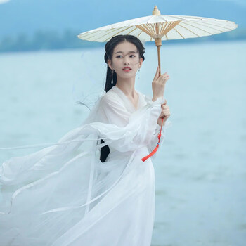 梦华录同款衣服白色神明少女汉服女古装中国风超仙气古风飘逸舞蹈演出