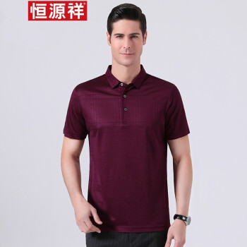 恒源祥（HYX） 短袖 男士T恤 紫红 