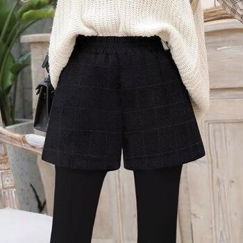 苏衿春短裤女秋穿新款高腰搭显瘦打底毛呢靴定制联名款定定 黑色【子