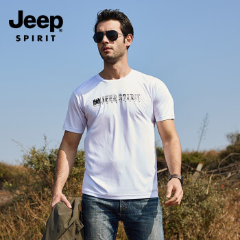 吉普（JEEP） 短袖 男士T恤 3262白色 