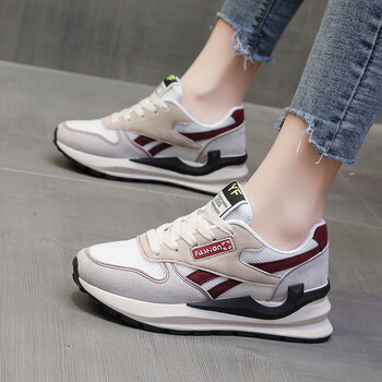 甘鞋女春款女鞋平底鞋女款跑步鞋女士运动休闲鞋轻便旅游鞋 白黑 36