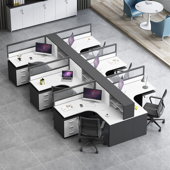 办公家具屏风职员办公桌椅组合员工工位四人位办公桌电脑桌椅套装卡座