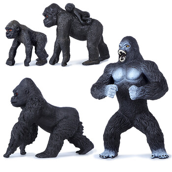 大猩猩玩具 仿真非洲动物模型大猩猩玩具金刚银背猩猩大猿儿童男孩