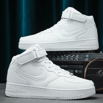 泽卡狼男鞋空军一号高帮aj板鞋休闲学生小白鞋莆田潮流情 a8828白色