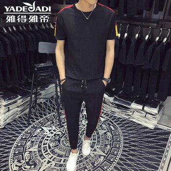 雅得雅帝（YADEYADI） 短袖 男士T恤 黑色 