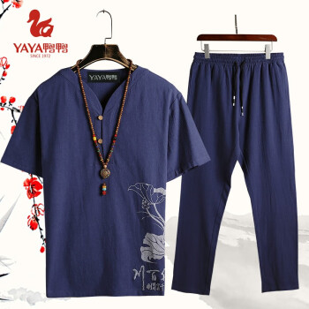 鸭鸭（YAYA） 短袖 男士T恤 M017藏青色 