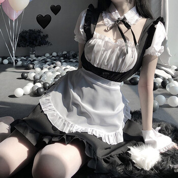 扮演丝袜制服诱惑cos性感圣诞派对尤果a黑3件套连衣裙帽子网袜m或均码