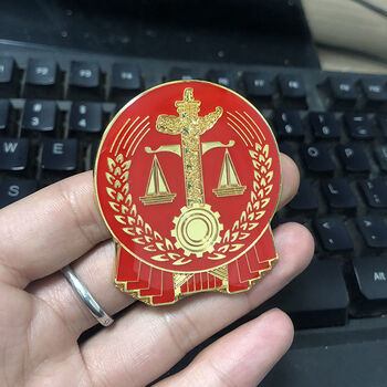 *新款式法院工作服灰色夏装春秋制服冬装胸针胸牌别针法徽胸章徽章 c