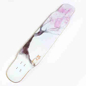Rebirthlongboard喵板男女生刷街舞板初学者专业长板 粉喵 单板面一块