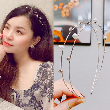 案妆 法式复古珍珠发箍女韩国ins金属水钻发卡头箍仙女森系仙发饰 11