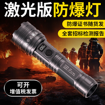 哈拿多功能防爆手电筒可充电强光远射加油站化工厂巡逻检查照明专用 液晶电显F1195S防爆手电筒双电池