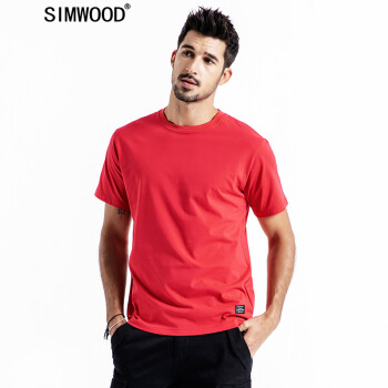 SIMWOOD 短袖 男士T恤 中国红 