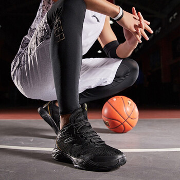 李宁（LI-NING）篮球鞋033-1标准黑/金属金 