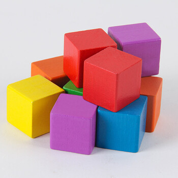 sonne正方体积木木头方块小立方体小学数学教具套装几何图形正方形