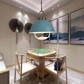 简约吊灯灯罩创意个性棋牌室升降灯伸缩麻将灯单个卧室床头小吊灯b款