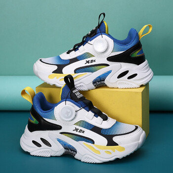 安踏abc永高人 品牌儿童旋钮运动鞋女童夏季网鞋中大童网面透气女孩