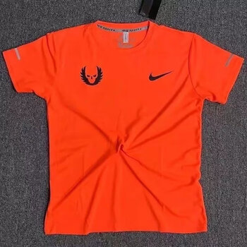 悦放同款体育生训练服俄勒冈迎风赶路速干短袖跑步t恤马拉松健身 橙色