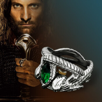 哈姆雷特 时尚潮牌宽厚版欧美钨金指环王魔戒戒指男士玫瑰金银黑色