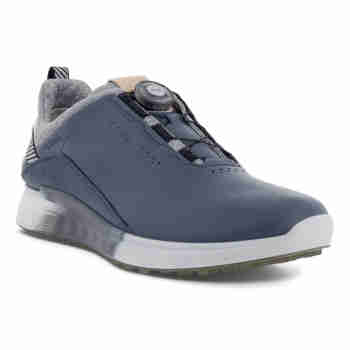ECCO爱步男鞋 S3系列 款户外防水透气运动休闲鞋男士高尔夫球鞋 灰蓝色/白色 10291451997 43(US9-9.5)