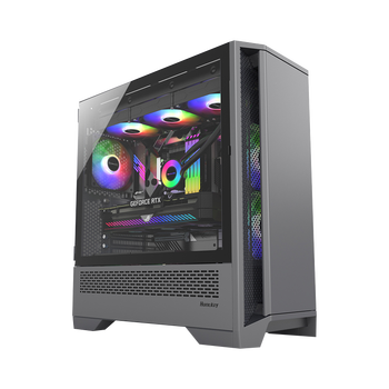 航嘉(huntkey) 超越3 亚克力侧透 桌面办公游戏机箱(支持m-atx主板/顶