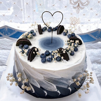 杉茵网红创意定制女神皇冠羽毛生日蛋糕送女友老婆闺蜜全国同城配送