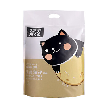 派涂 PETSTWO 豆腐猫砂 无尘结团除臭豆腐猫沙 宠物猫咪用品原味砂6L