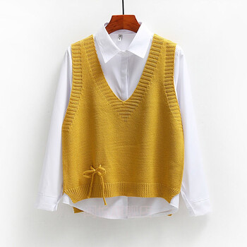 针织无袖马甲毛衣女外穿百搭毛线背心春秋季韩版学生短款细带套头潮