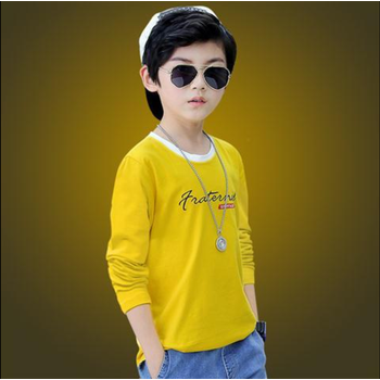 萌恬声小男孩纯棉长袖秋衣半高领上衣中大童7儿童打底衫男童春秋装t恤