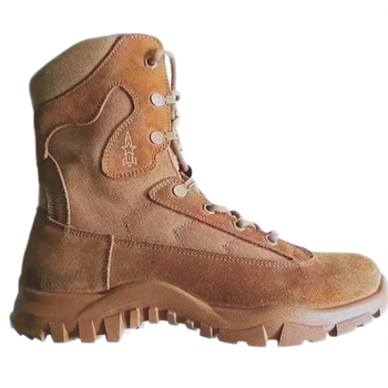 新式火箭防护靴棕色作战靴头层牛皮沙漠靴户外训练作战训靴火箭作战靴