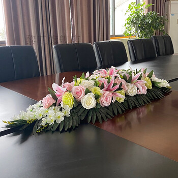 假花仿真花会议室办公桌花演讲台花会议桌花仿真花桌面假花商务礼仪台