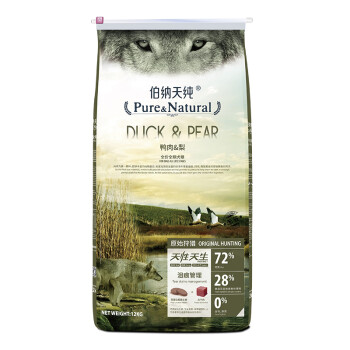 伯纳天纯（Pure&Natural） 鸭肉口味全阶段狗粮 12KG鸭肉梨