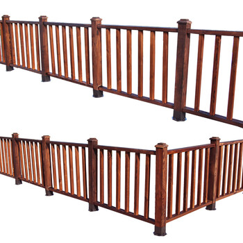 桑荷户外防腐木护栏围栏庭院阳台露台道路草坪碳化木栅栏木护栏木栏杆
