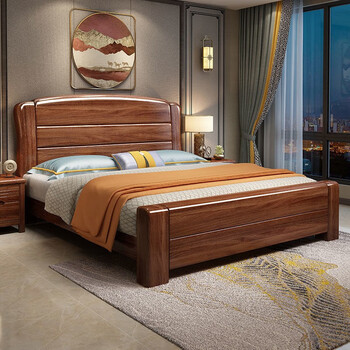 复古森林 实木衣柜中式原木家用卧室大衣橱现代简约3四5六门转角雕花