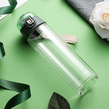 卡西诺塑料水杯便携小容量茶水分离太空杯简约时尚学生带茶漏随行水杯