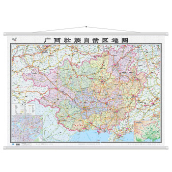 广西壮族自治区地图挂图（1.1米*0.8米 专业挂图 无拼缝）