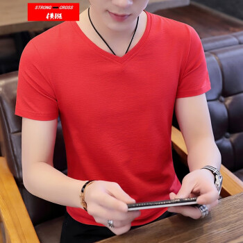 横镪（STRONG CROSS） 短袖 男士T恤 红色 