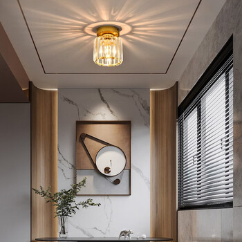 德洛特(dolot)过道灯轻吸顶灯饰奢水晶筒灯现代简约玄关走廊灯具