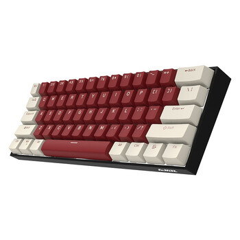 0有线充电type-c接口键盘双色注塑透光键帽61键三模机械键盘 白光茶轴