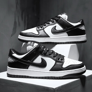 品牌旗舰丨摩擦有声】ewrooz男鞋熊猫黑白莆田空军一号情侣板鞋学生aj