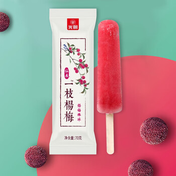 展志曼智 20支光明仙居一枝杨梅棒冰冰淇淋雪糕网红冰棍冰糕棒冰