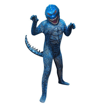 2021cosplay 哥斯拉 godzilla中大童表演怪兽服装 4563蓝色 130cm