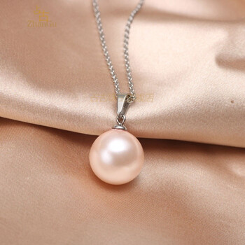 【七i夕】南洋海水贝壳珍珠吊坠女正圆强光贝珠吊坠气质单颗项链 _梦