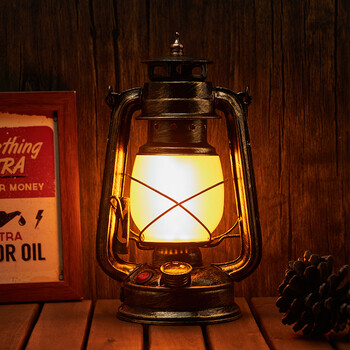 栎湘led充电手提老式复古马灯煤油灯装饰桌摆件床头书房小台灯小夜灯