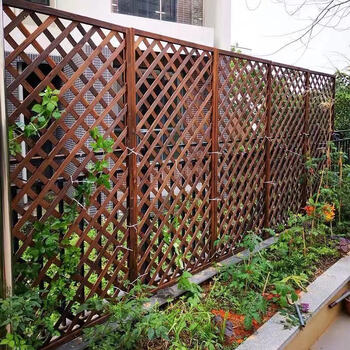 院子围栏防腐木栅栏围栏篱笆户外墙面装饰屏风阳台室内网格花架护栏