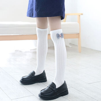 女童中筒袜春秋薄款儿童宝宝长筒袜适合3-6-12岁小女孩穿的白色公主风