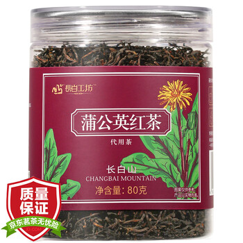 长白工坊 长白山蒲公英红茶 蒲公英茶 80g/罐