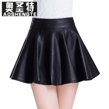 黑色百折短裙