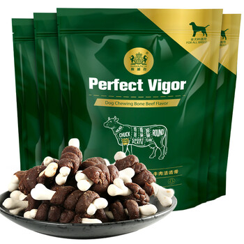 耐威克狗狗零食 牛肉洁齿骨400g 成犬幼犬磨牙棒宠物零食